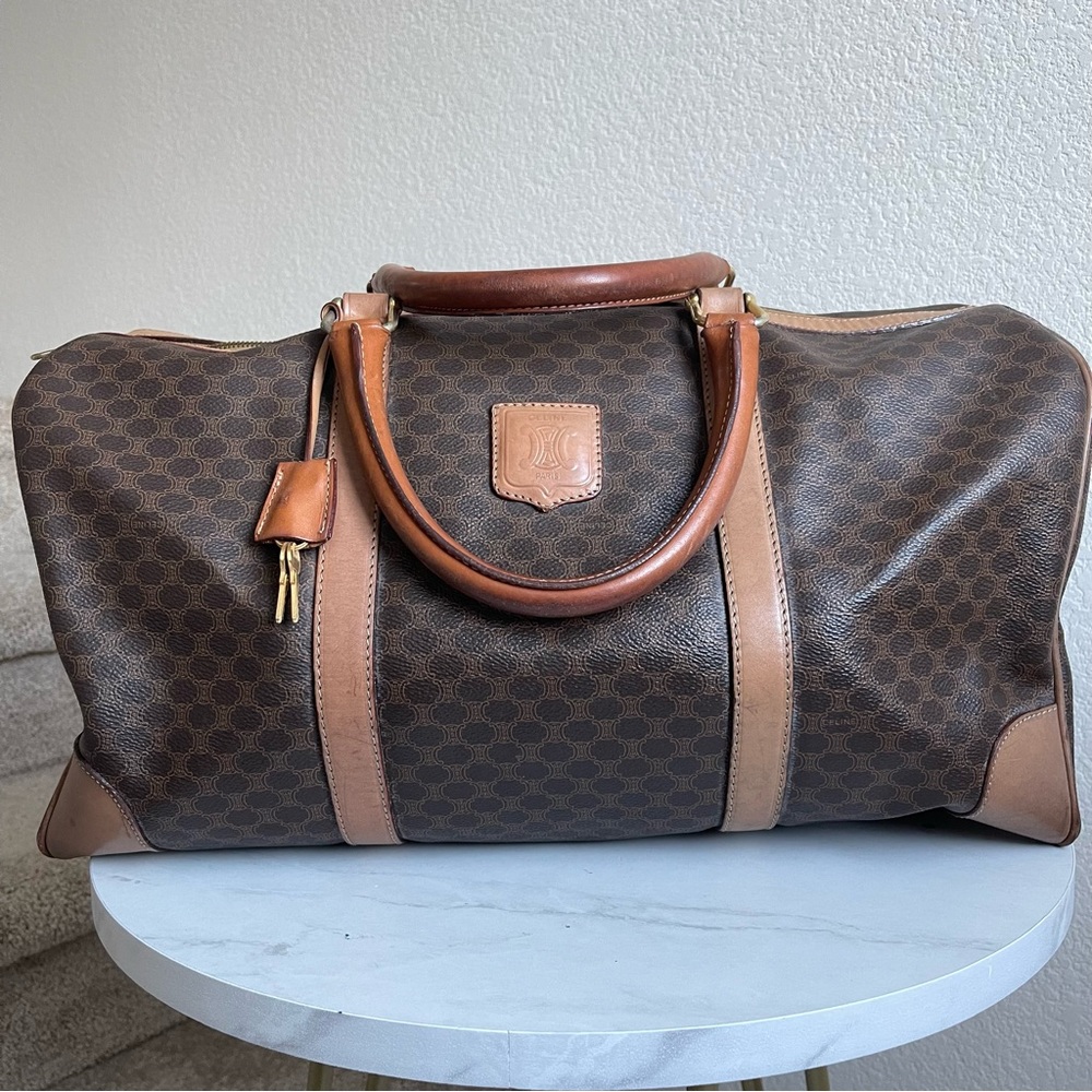 Celine Vintage Macadam Boston 45 Travel Bag